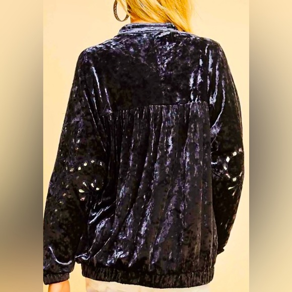 NWT Velvet Bomber Jacket - Picture 4 of 10